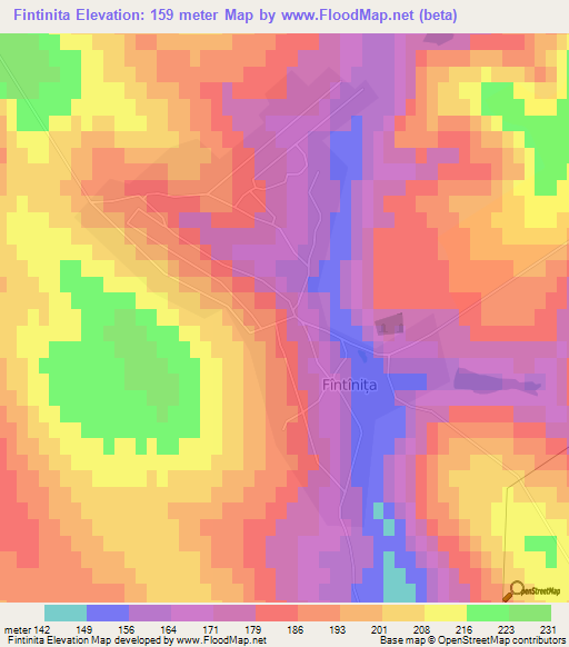 Fintinita,Moldova Elevation Map