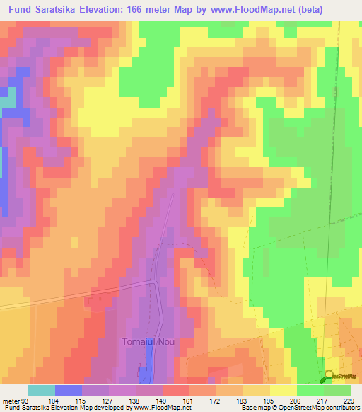 Fund Saratsika,Moldova Elevation Map