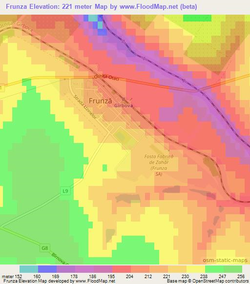 Frunza,Moldova Elevation Map