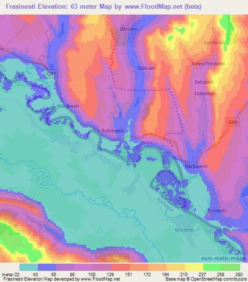 Frasinesti,Moldova Elevation Map