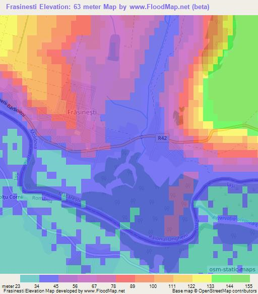 Frasinesti,Moldova Elevation Map