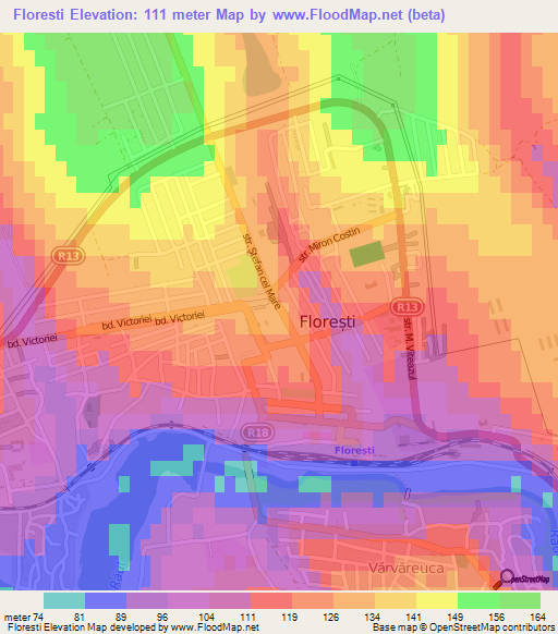 Floresti,Moldova Elevation Map