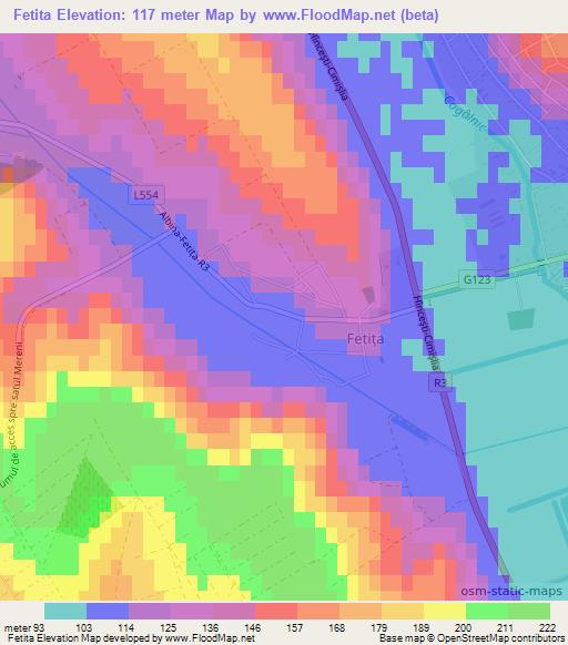 Fetita,Moldova Elevation Map