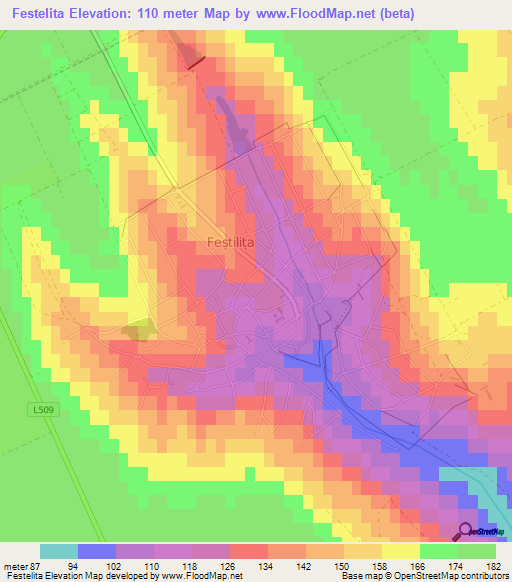 Festelita,Moldova Elevation Map