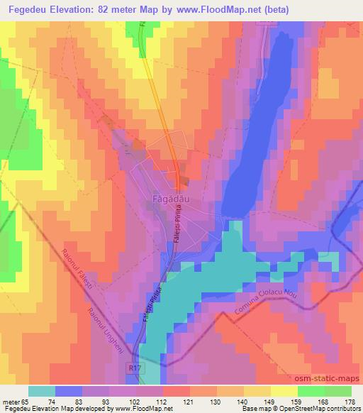 Fegedeu,Moldova Elevation Map