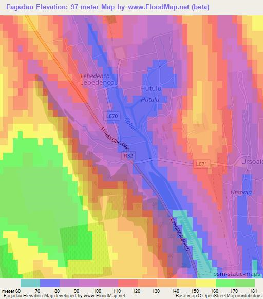 Fagadau,Moldova Elevation Map