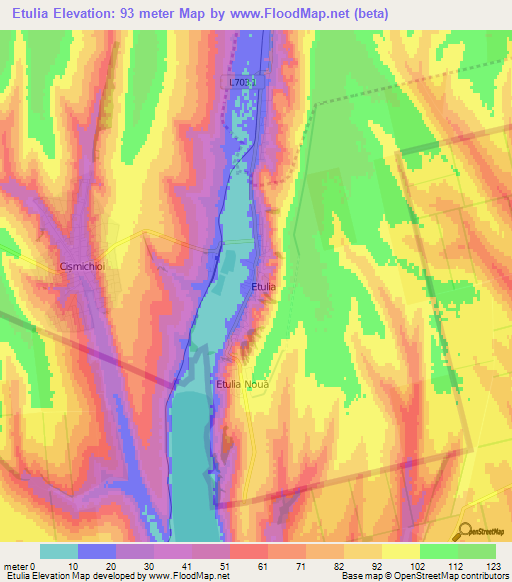 Etulia,Moldova Elevation Map