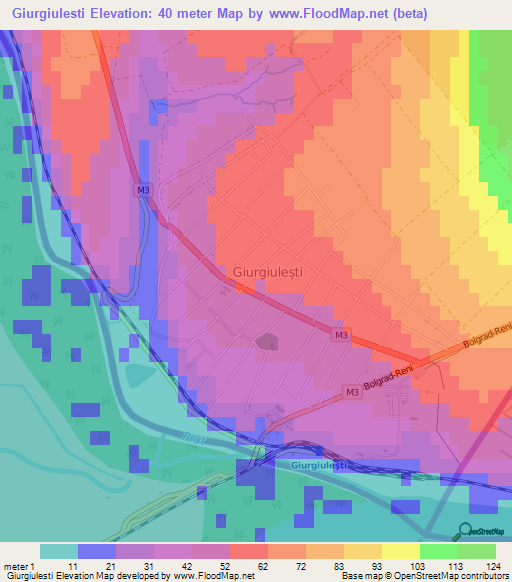 Giurgiulesti,Moldova Elevation Map