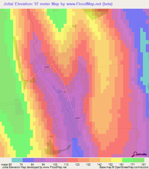 Joltai,Moldova Elevation Map