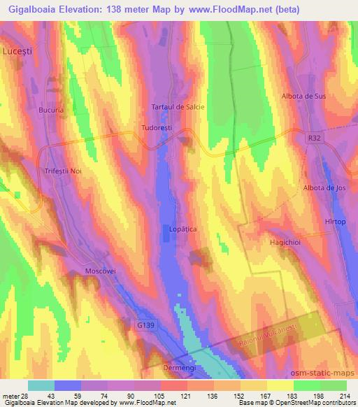 Gigalboaia,Moldova Elevation Map