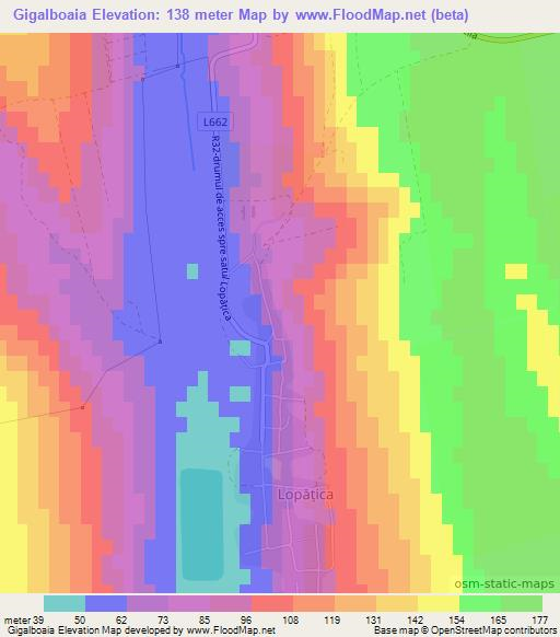 Gigalboaia,Moldova Elevation Map