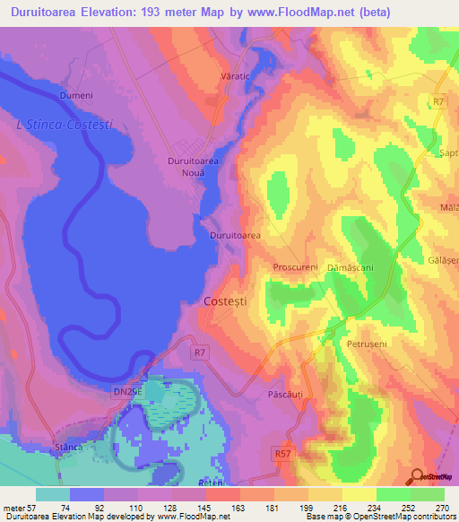 Duruitoarea,Moldova Elevation Map