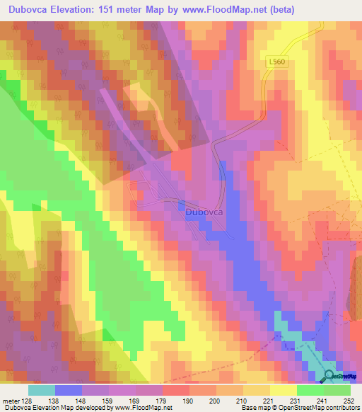 Dubovca,Moldova Elevation Map