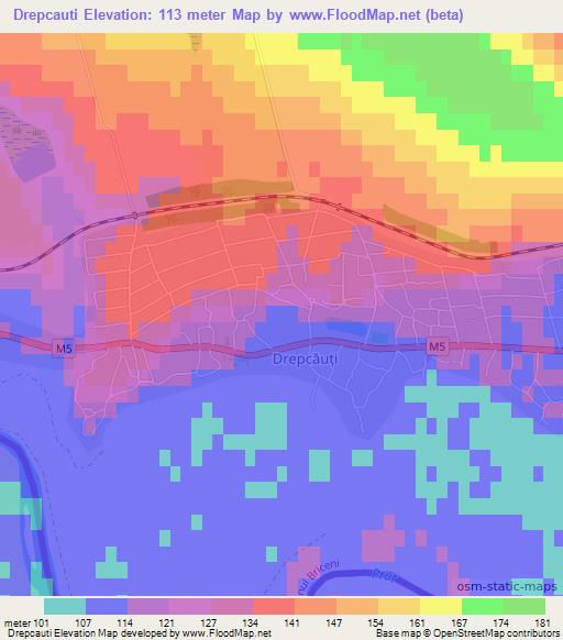 Drepcauti,Moldova Elevation Map