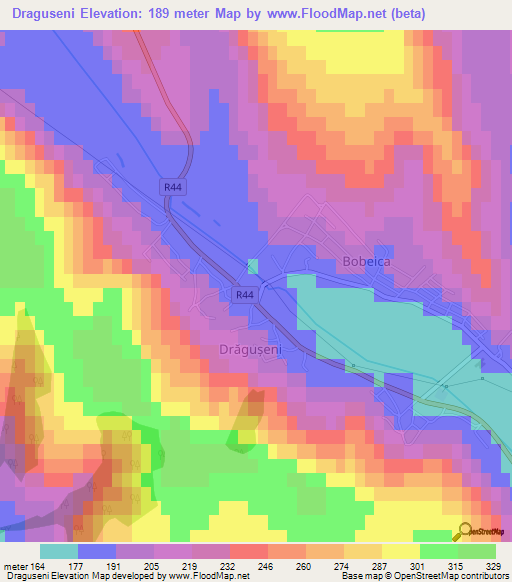 Draguseni,Moldova Elevation Map