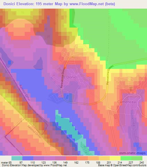 Donici,Moldova Elevation Map