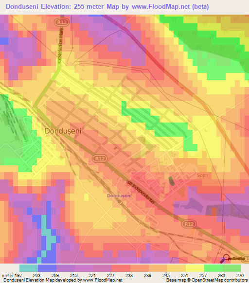 Donduseni,Moldova Elevation Map