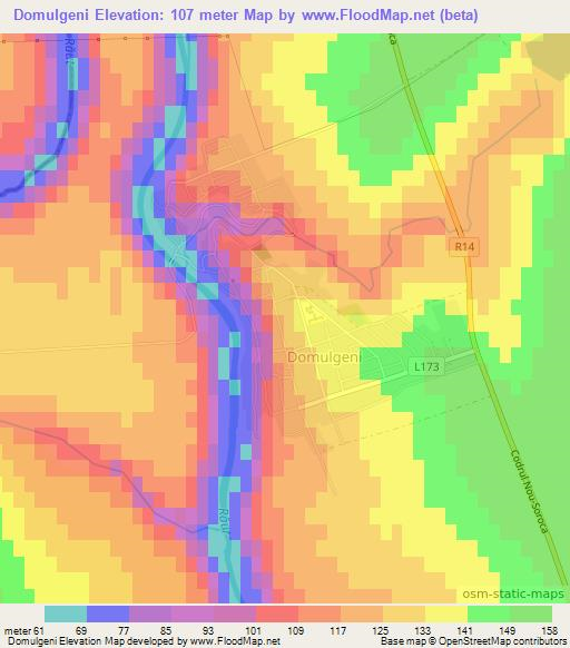 Domulgeni,Moldova Elevation Map