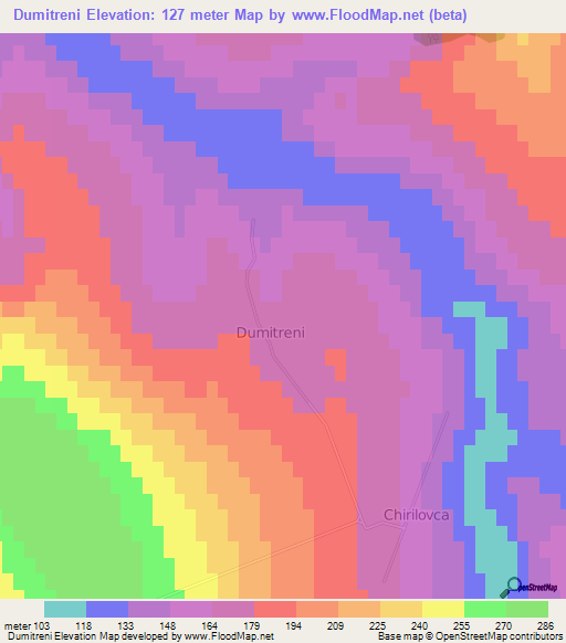 Dumitreni,Moldova Elevation Map