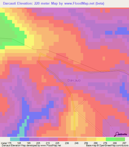 Darcauti,Moldova Elevation Map