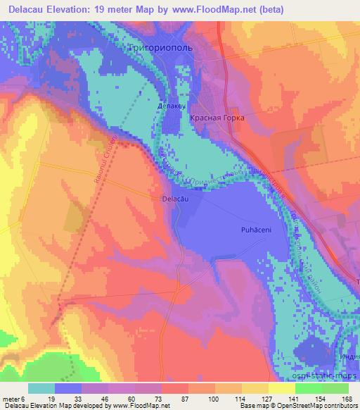 Delacau,Moldova Elevation Map