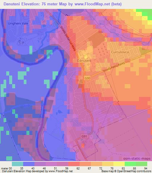 Danuteni,Moldova Elevation Map