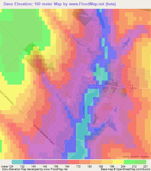 Danu,Moldova Elevation Map