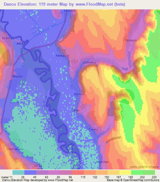 Dancu,Moldova Elevation Map