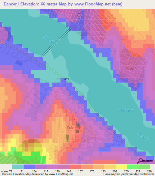 Danceni,Moldova Elevation Map