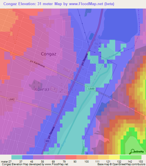 Congaz,Moldova Elevation Map