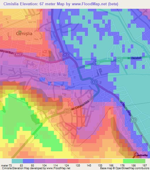 Cimislia,Moldova Elevation Map