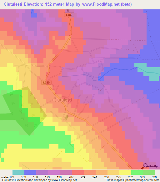 Ciutulesti,Moldova Elevation Map