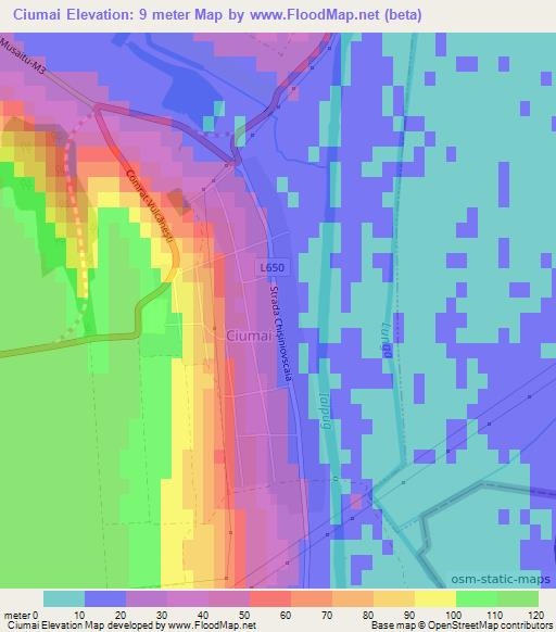 Ciumai,Moldova Elevation Map