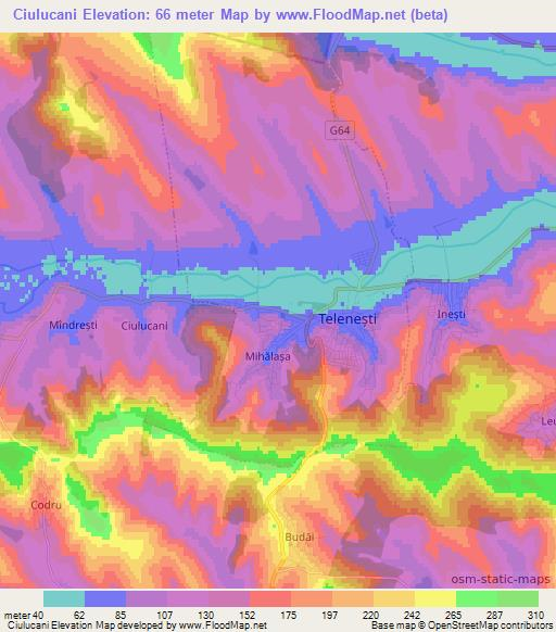 Ciulucani,Moldova Elevation Map