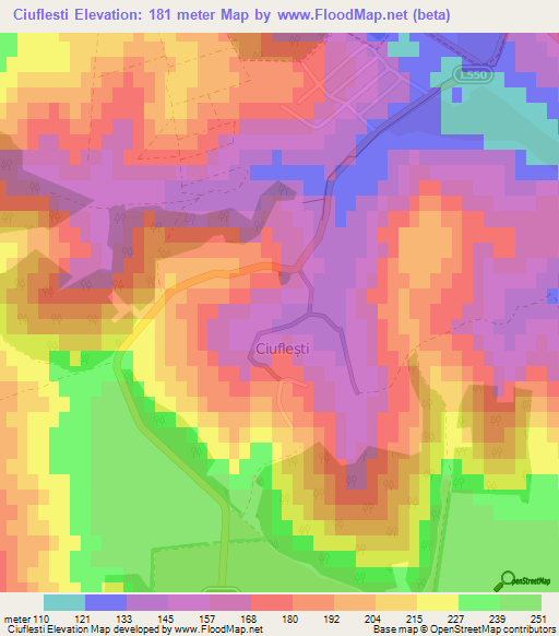 Ciuflesti,Moldova Elevation Map