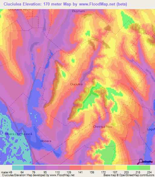 Ciuciulea,Moldova Elevation Map