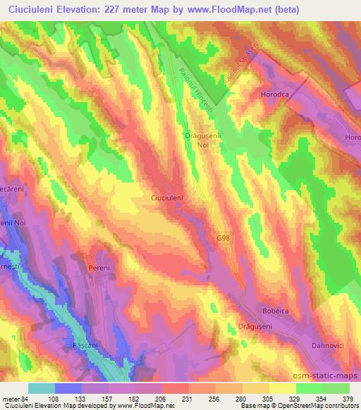 Ciuciuleni,Moldova Elevation Map