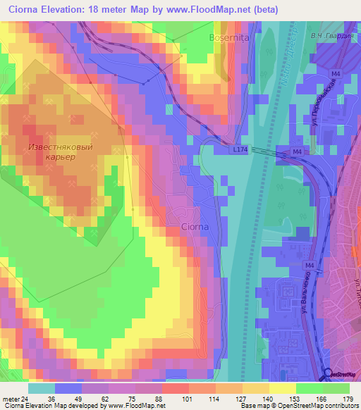 Ciorna,Moldova Elevation Map