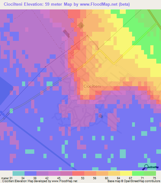 Ciocilteni,Moldova Elevation Map