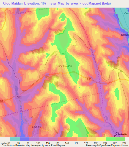 Cioc Maidan,Moldova Elevation Map