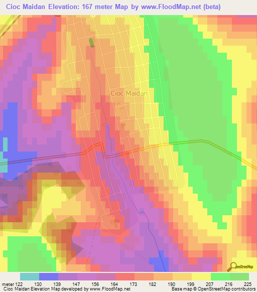 Cioc Maidan,Moldova Elevation Map