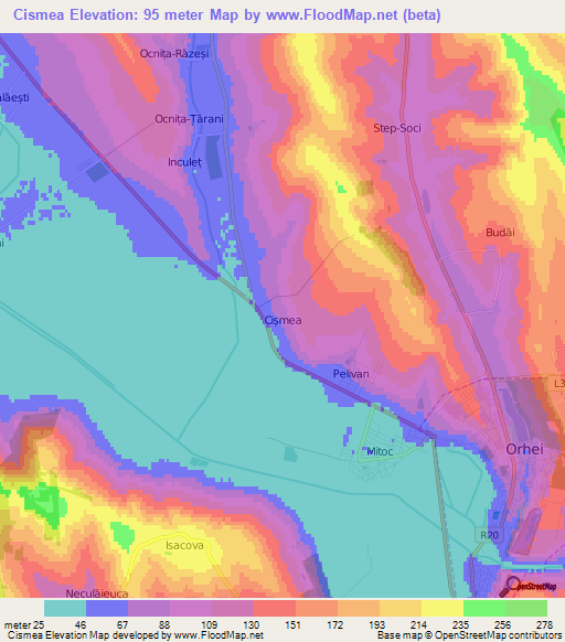 Cismea,Moldova Elevation Map