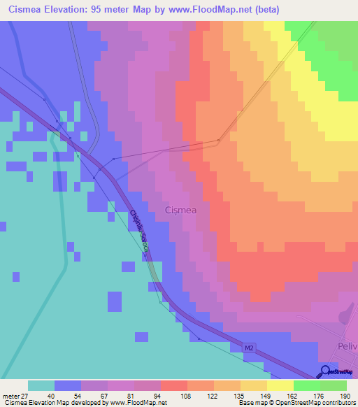 Cismea,Moldova Elevation Map