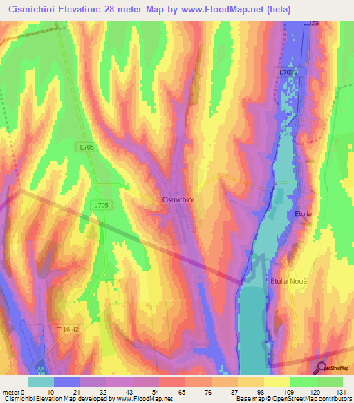 Cismichioi,Moldova Elevation Map