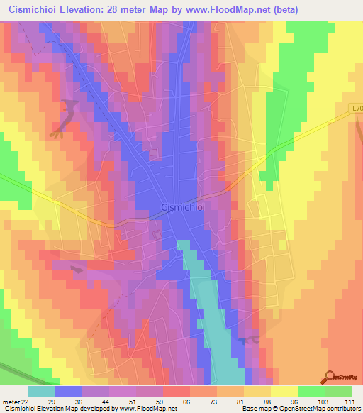 Cismichioi,Moldova Elevation Map