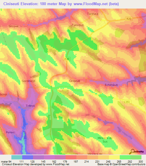 Ciniseuti,Moldova Elevation Map