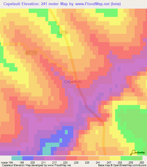 Cepeleuti,Moldova Elevation Map