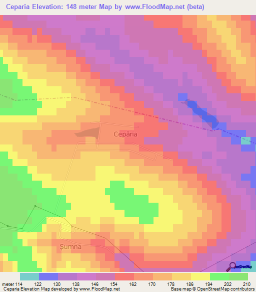 Ceparia,Moldova Elevation Map