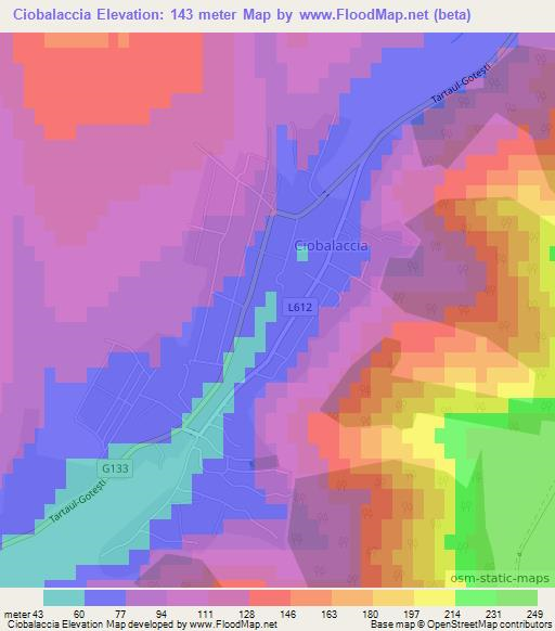 Ciobalaccia,Moldova Elevation Map