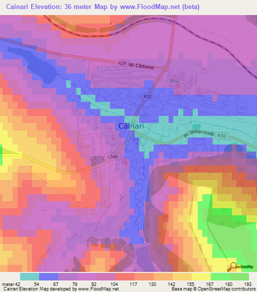 Cainari,Moldova Elevation Map